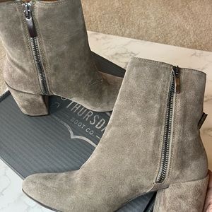Thursday boots high line bootie in taupe suede.